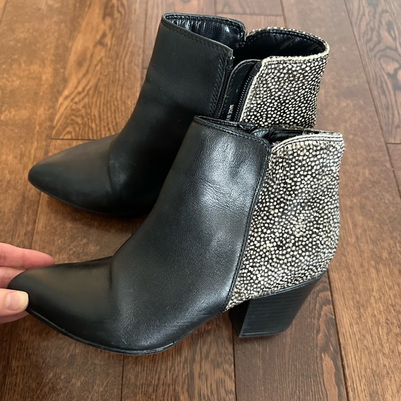 Black and White Ankle Boots leather - Picture 3 of 6